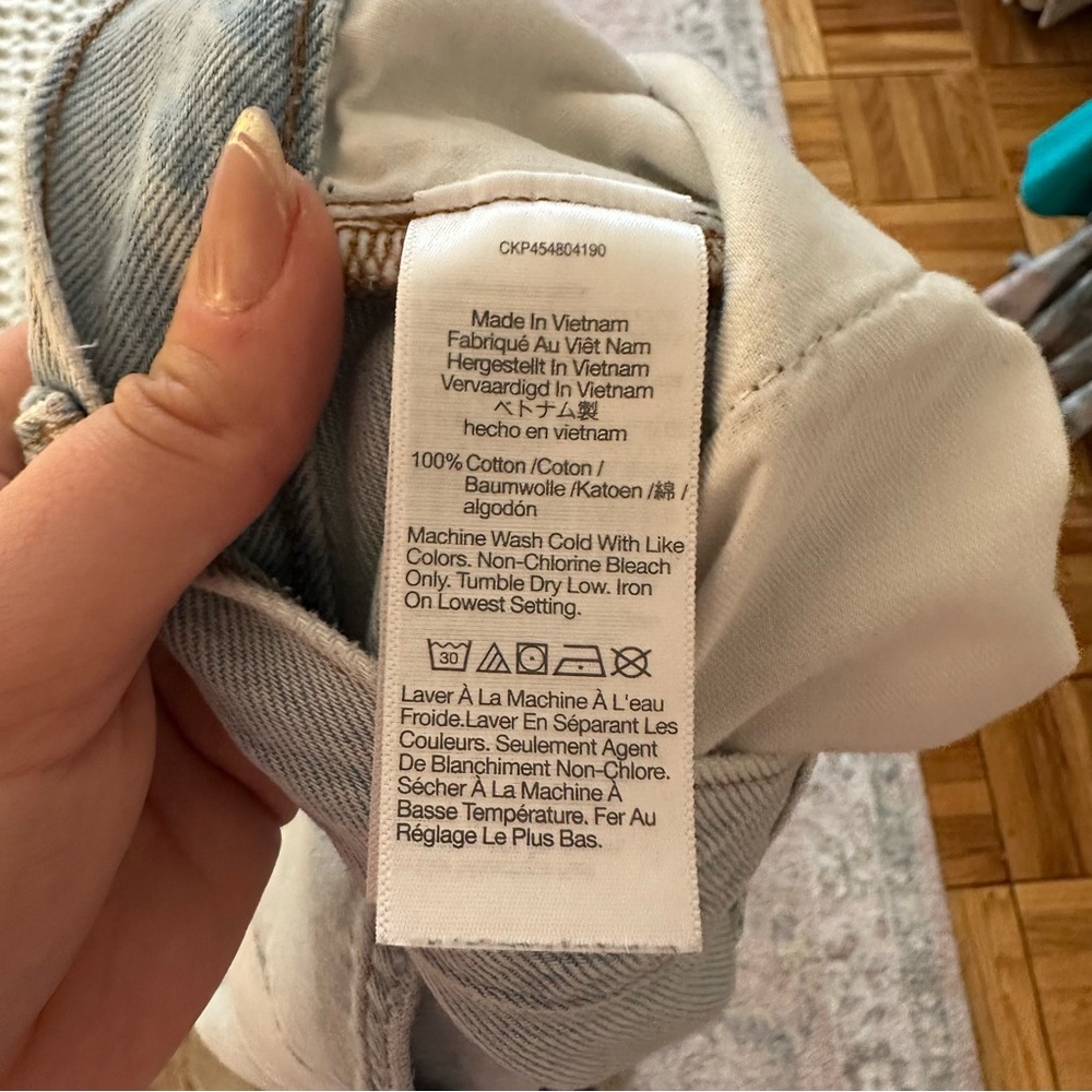 Madewell The Momjean Shorts Fitzgerald Wash Light Raw Edge High Waist Button 25 - Picture 8 of 8